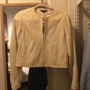 THEORY White goat leather jacket